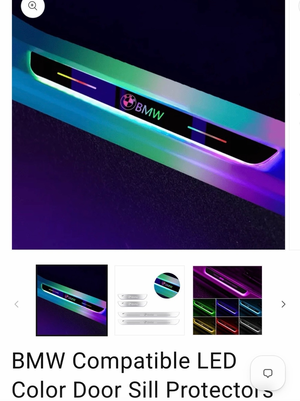 BMW Compatible LED Door Sill Protector – RGB Lighting (Green, Blue, Purple)